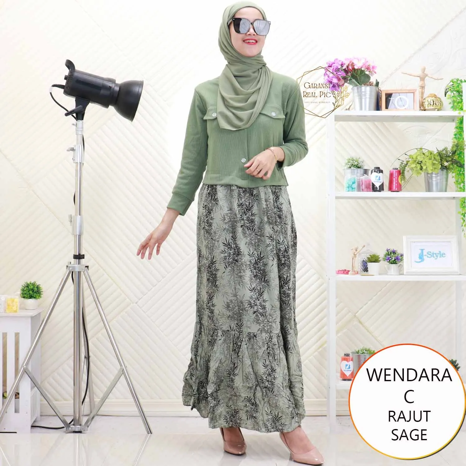 Wendara Gamis Rajut Tebal Mix Rayon Motif Variasi Kancing