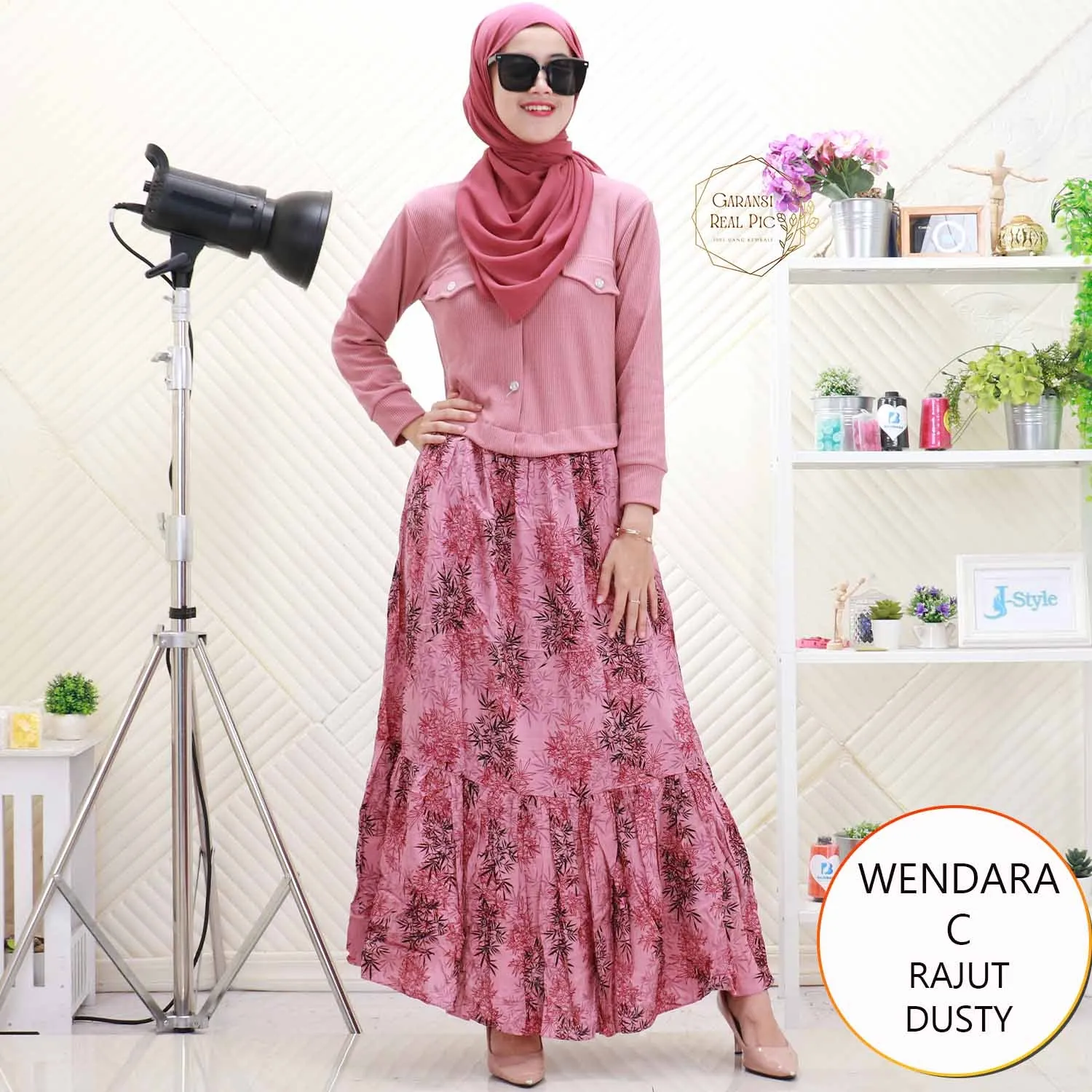 Wendara Gamis Rajut Tebal Mix Rayon Motif Variasi Kancing