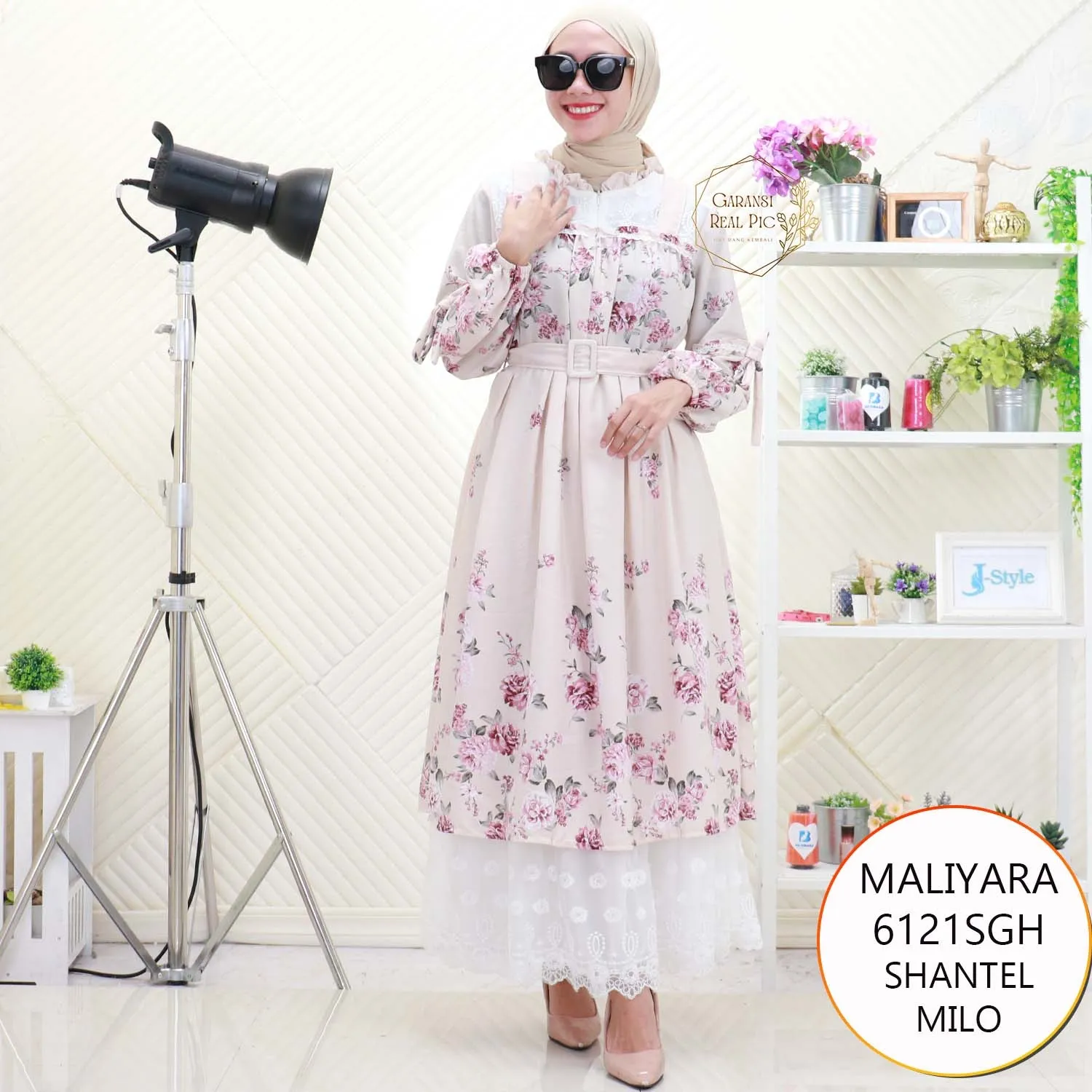 Maliyara Gamis Nedelin Ruffel Depan Motif Printing Busui Friendly