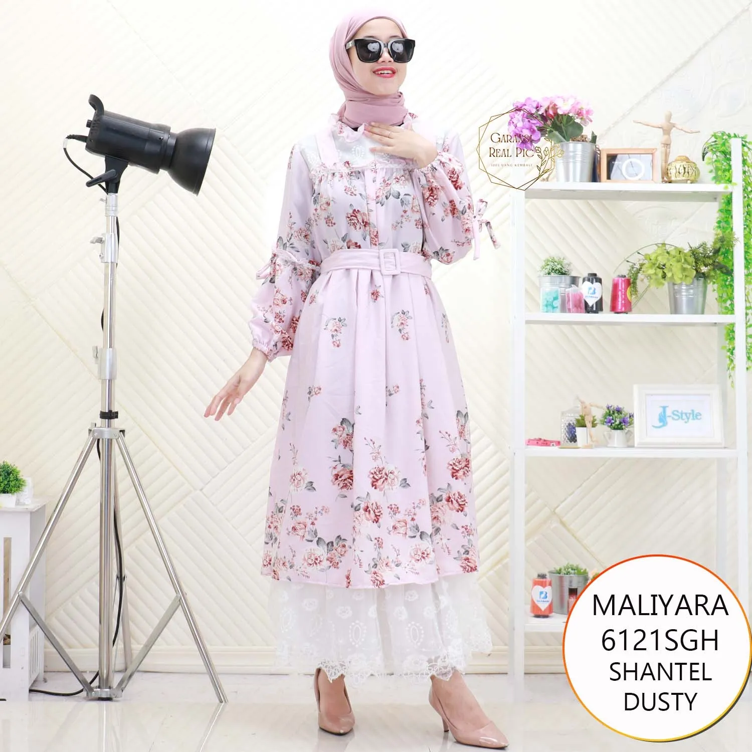 Maliyara Gamis Nedelin Ruffel Depan Motif Printing Busui Friendly