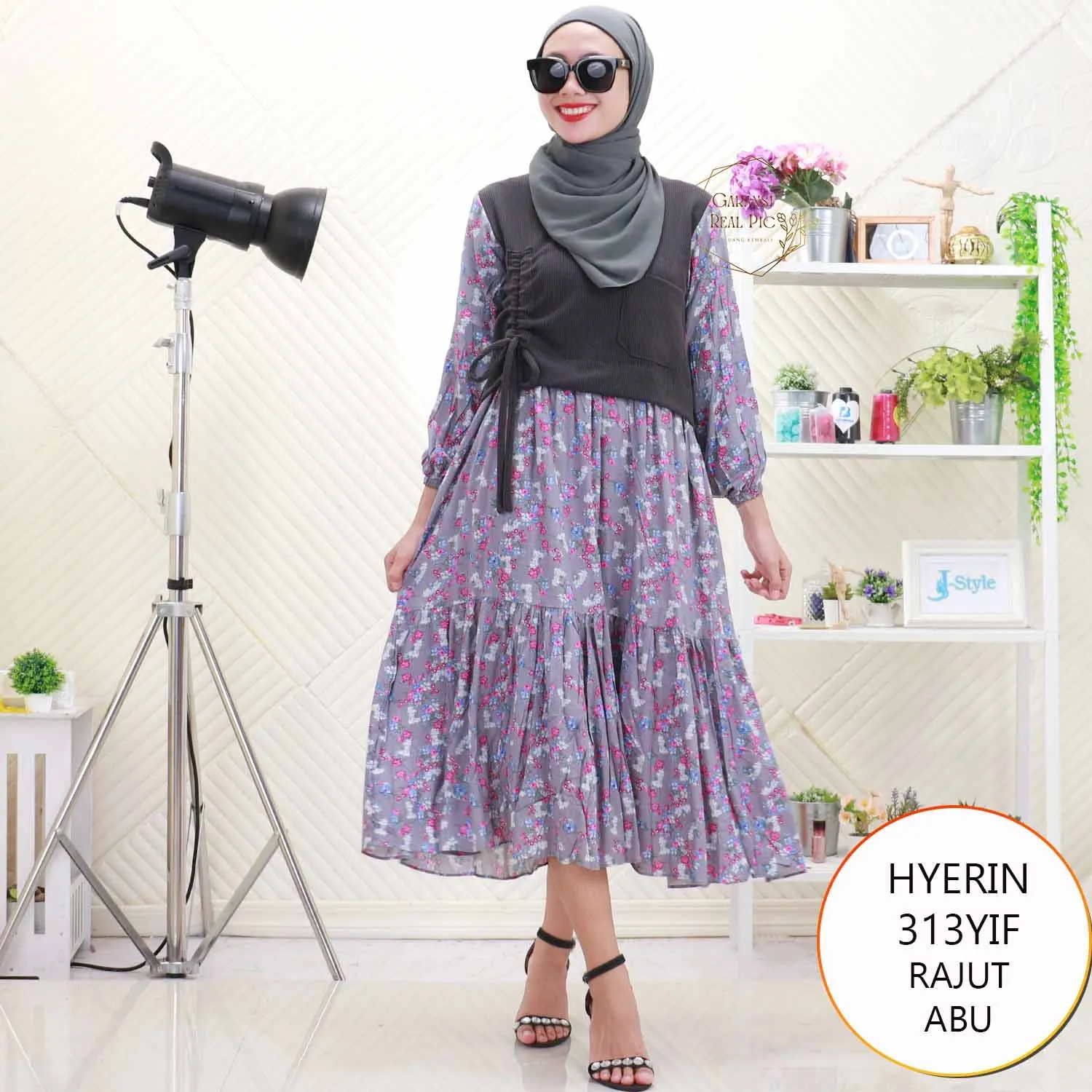 Hyerin Midi Rajut Mix Rayon Motif Bunga 313YIF Rajut - bajubaru.id, Belanja Online di bajubaru.id saja 