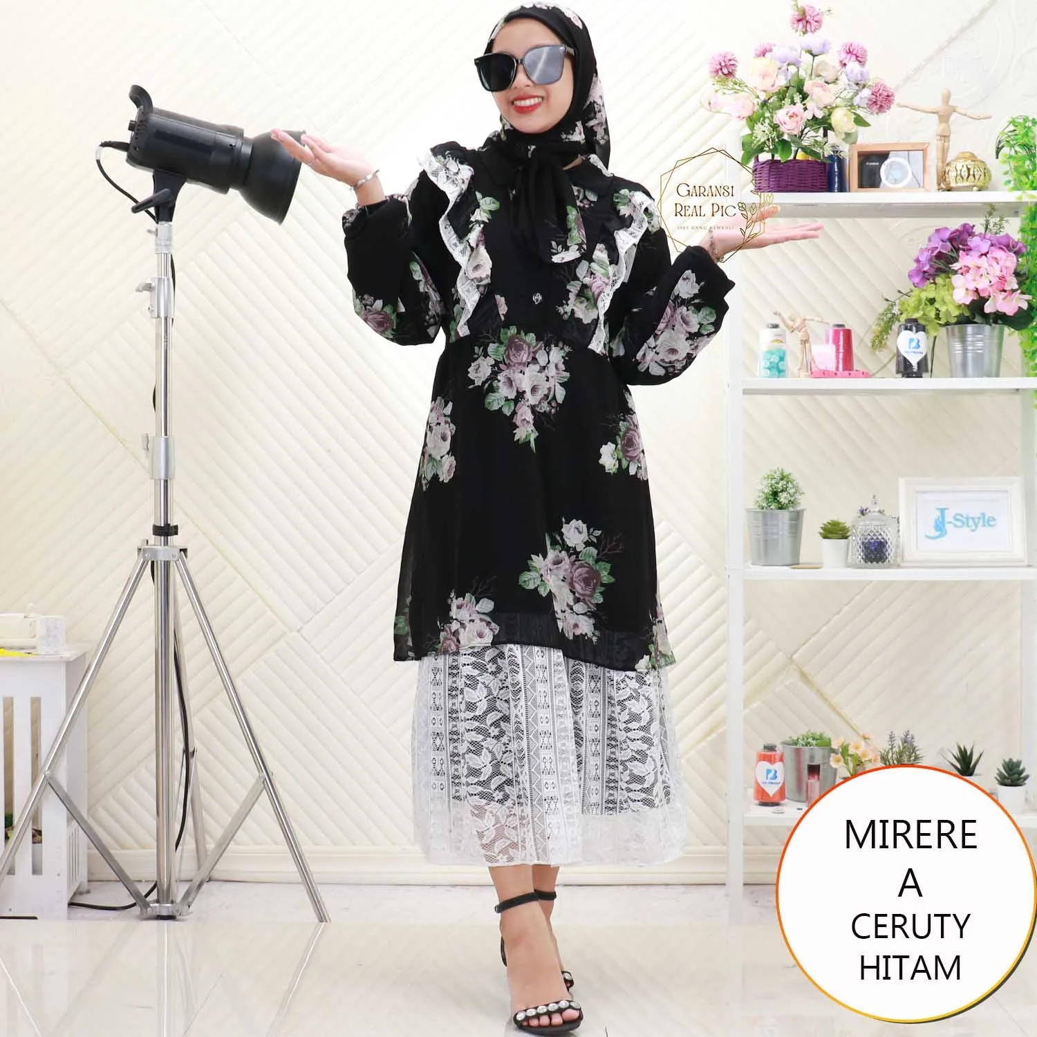 Mirere Midi Dress Set Hijab Korean Look Ceruty Motif Printing Busui Friendy 426ERD ceruty - bajubaru.id, Belanja Online di bajubaru.id saja 