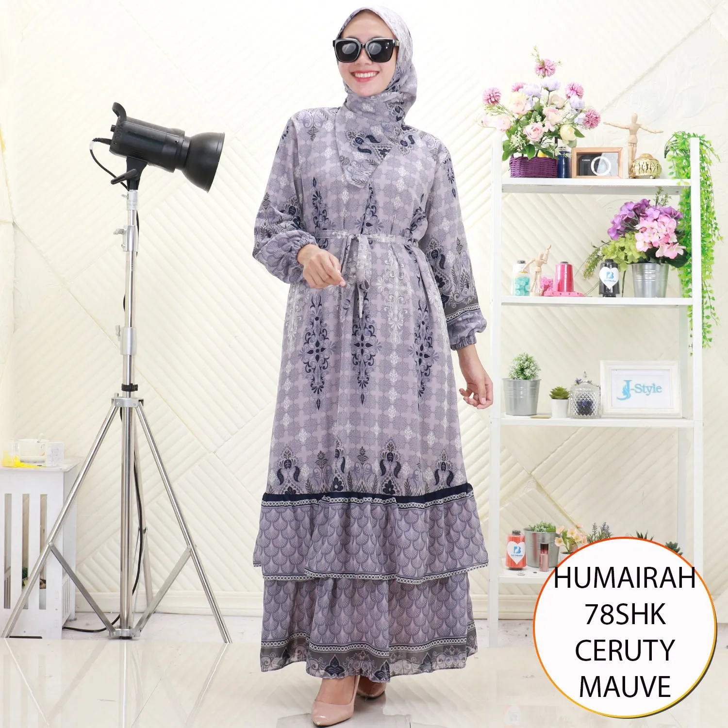 Humairah Gamis Set Hijab Wanita Muslimah Ceruty Furing Motif Printing Busui Friendly Umpak Bawah Kel 78SHK ceruty - bajubaru.id, Belanja Online di bajubaru.id saja 