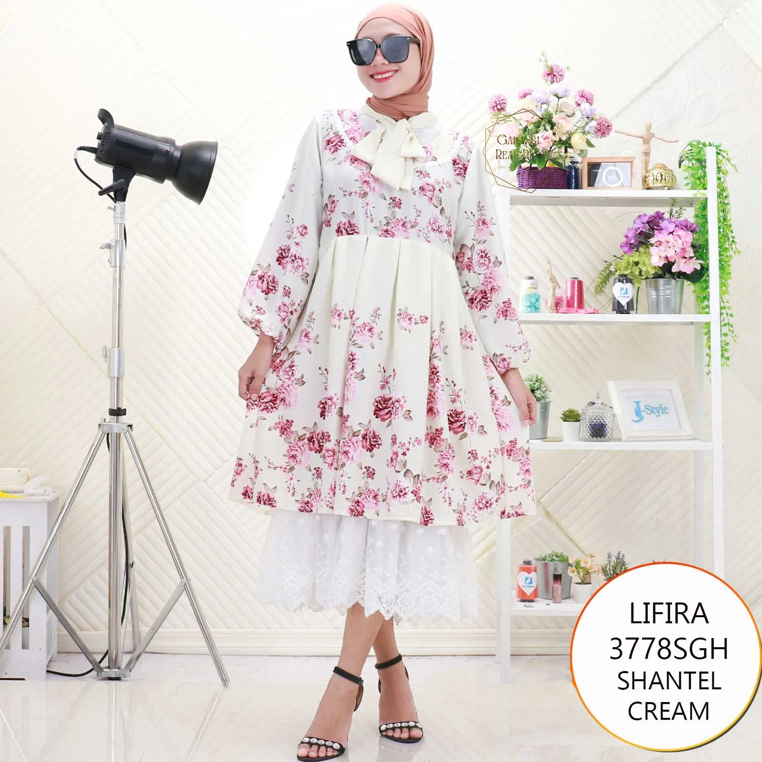 Lifira Gamis Nedelin Ruffel Depan Motif Printing Busui Friendly 3778SGH Shantel - bajubaru.id, Belanja Online di bajubaru.id saja 