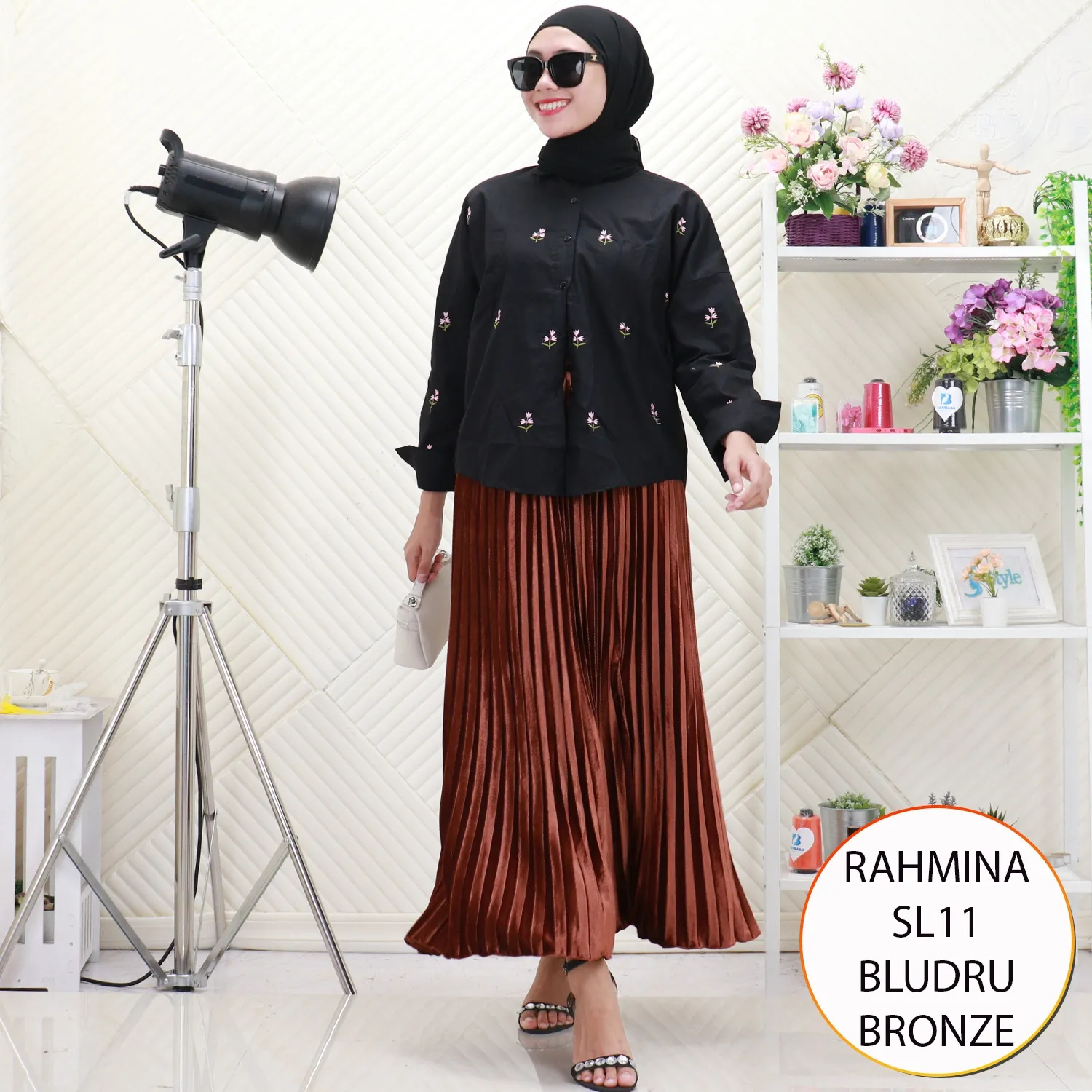 Rahmina Rok Plisket Bludru Velvet Tebal