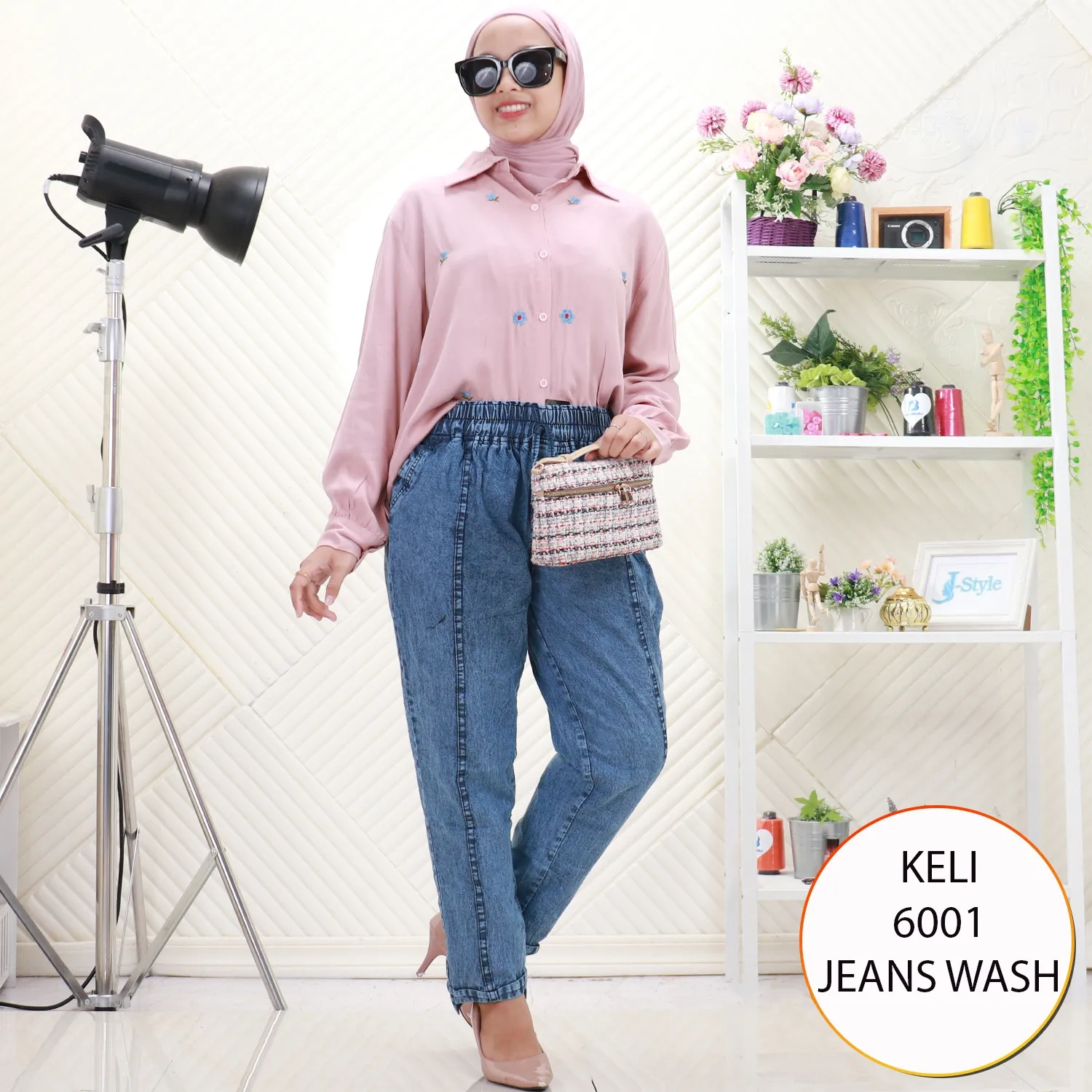 Celana Jeans Model Baggy Pants Tali Serut Saku Samping Keli Standar