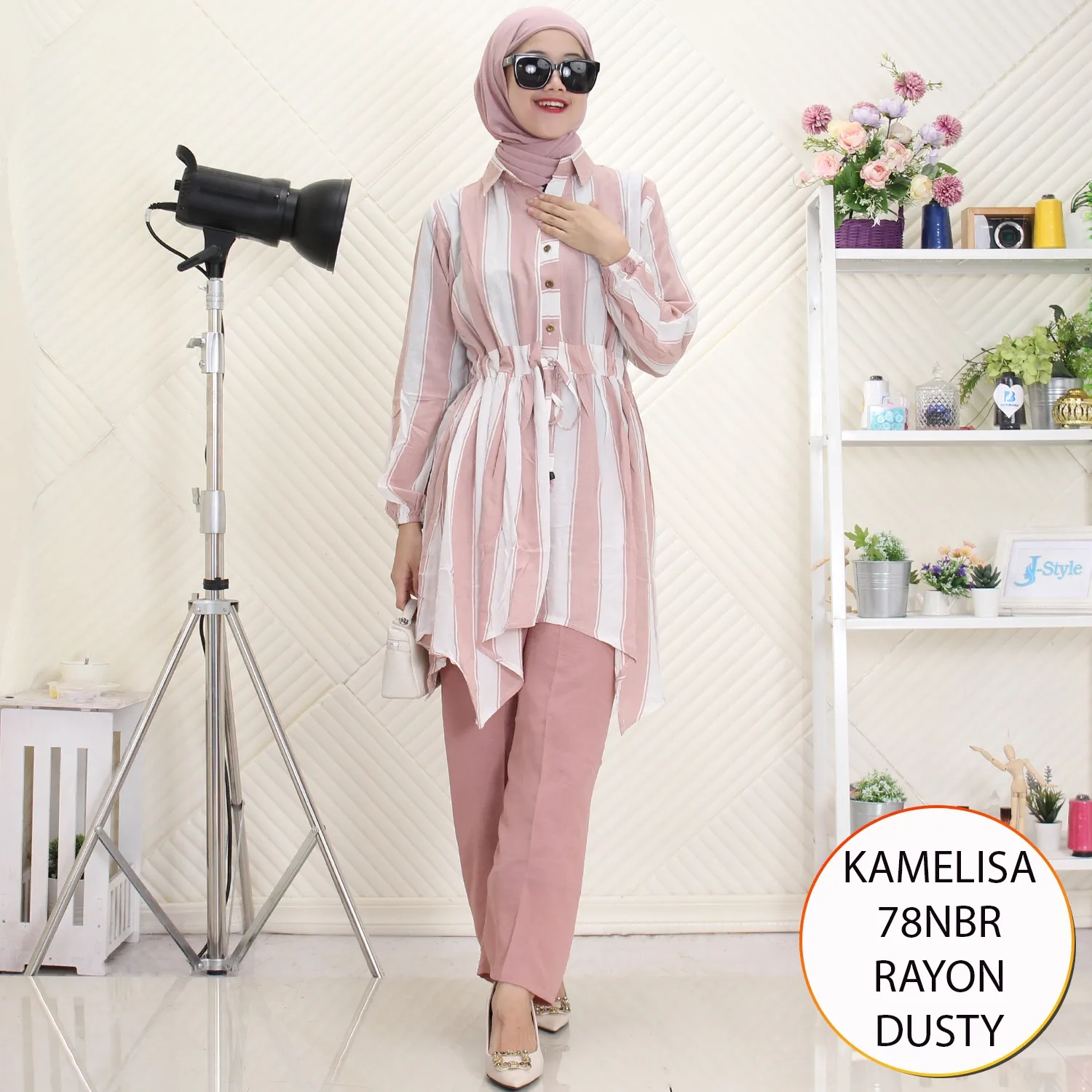 Kamelisa Oneset Tunik Rayon Mix Kringkel Busui Kancing