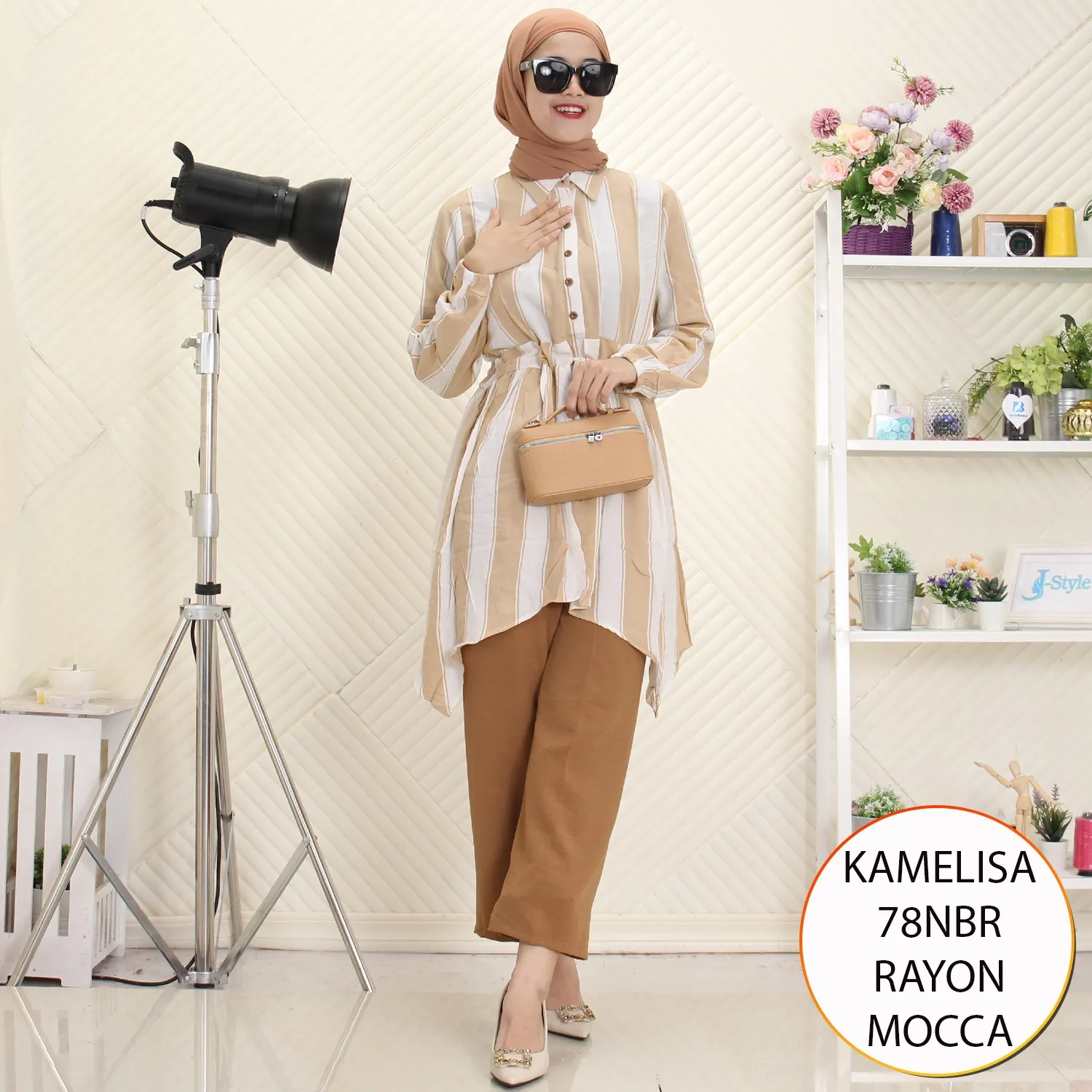 Kamelisa Oneset Tunik Rayon Mix Kringkel Busui Kancing