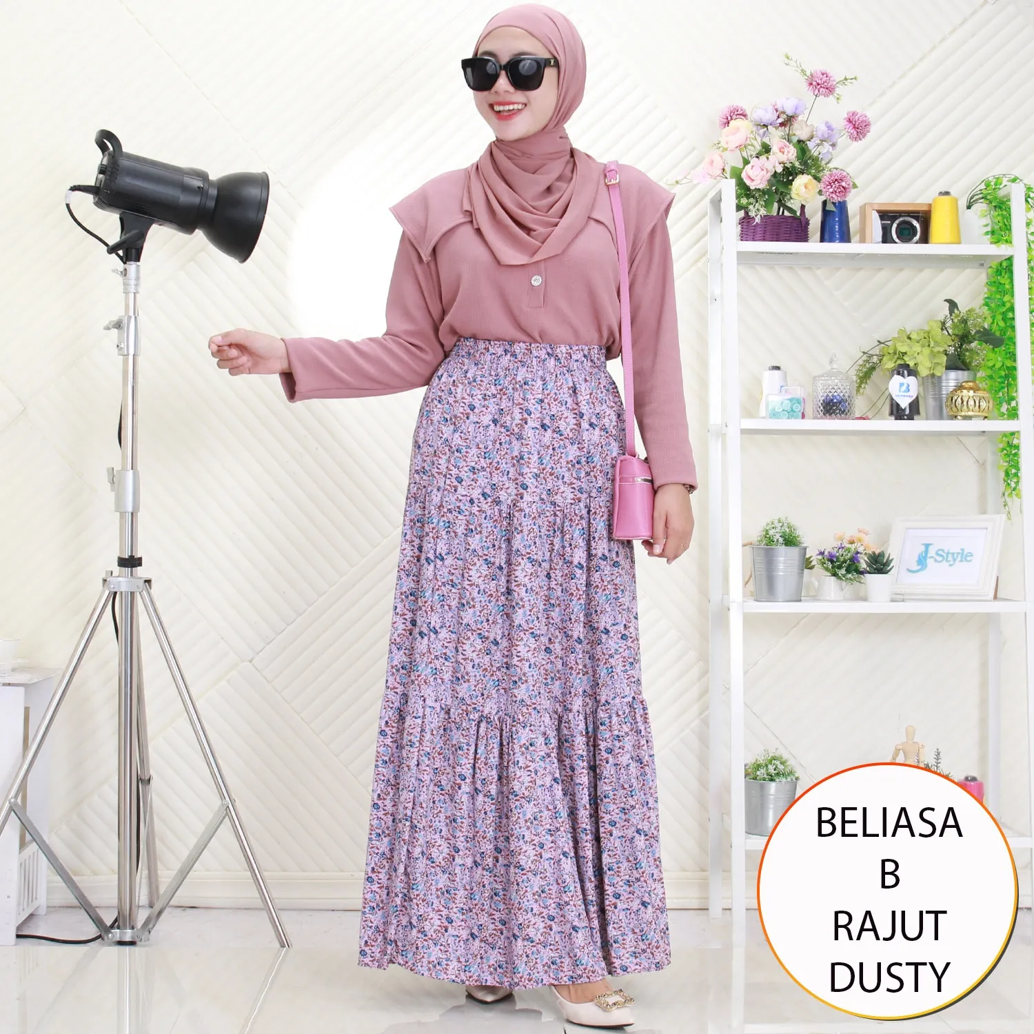 Beliasa Setelan 2in1 Rajut Tebal Rok Umpak Mayung Motif Printing