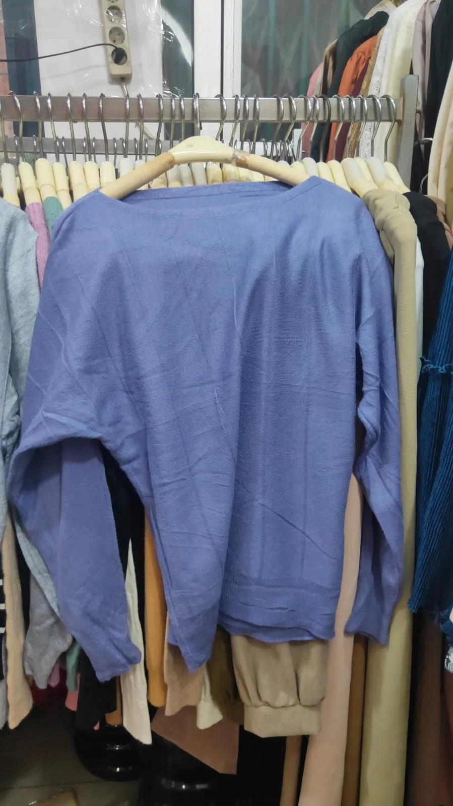 Fecia Sweater Between Lengan Panjang Wanita Embos Rajut BKK All Size