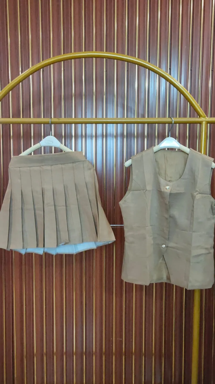 Jisona Setelan Rok Pendek Wanita Korean Style Katun