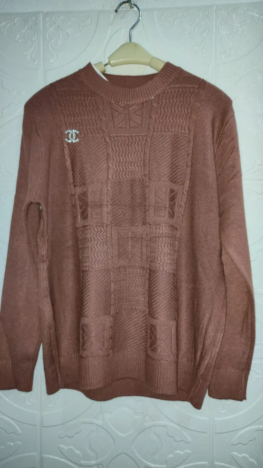 Asria Sweater Jumbo Wanita Lengan Panjang Knit Rajut