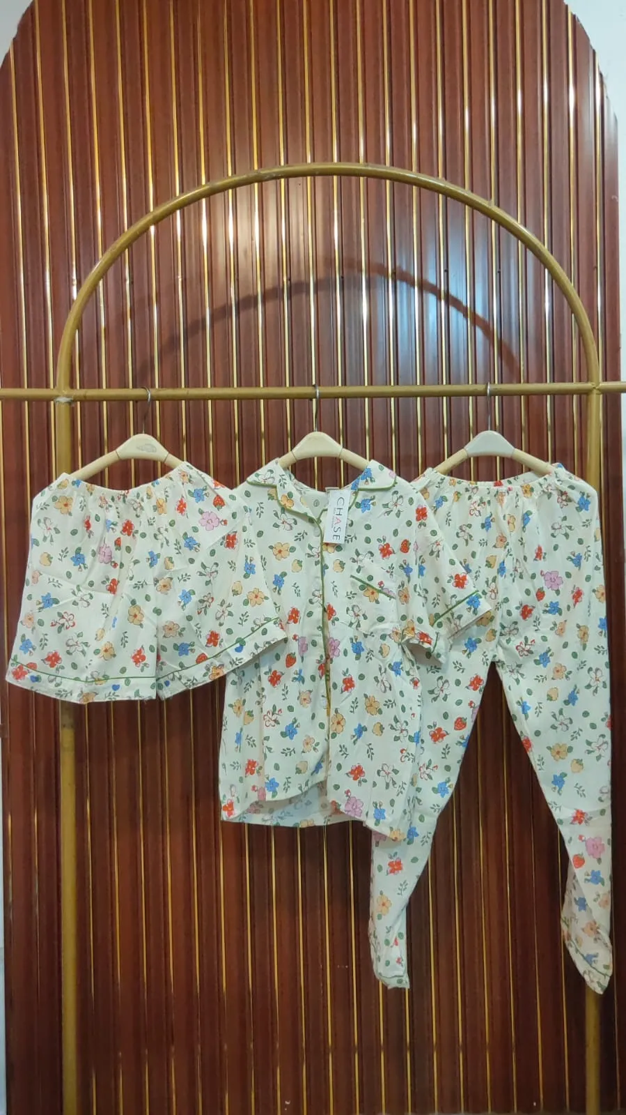 Ferata Setelan Celana 3in1 Piyama Daily Wanita Kaos Katun Motif BKK