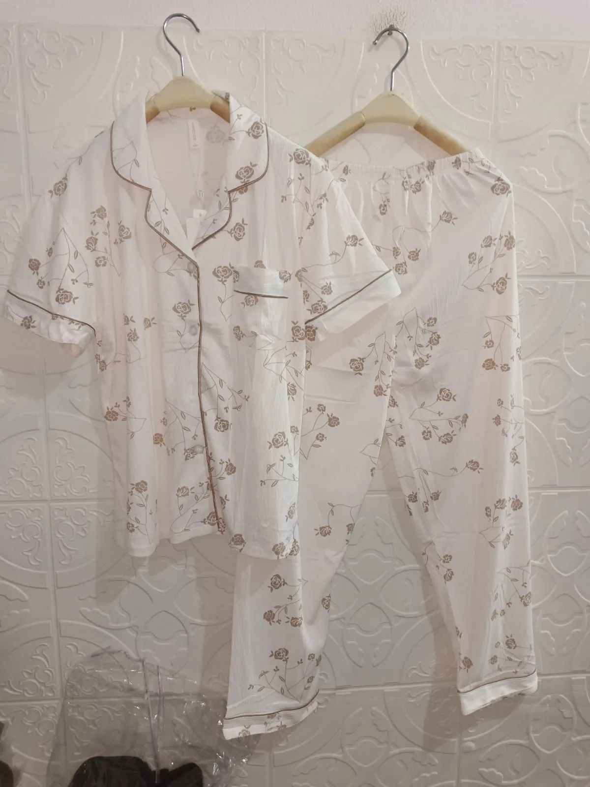 Homdress Setelan Celana Piyama Wanita Lengan Pendek Celana Panjang Kaos Katun Printing