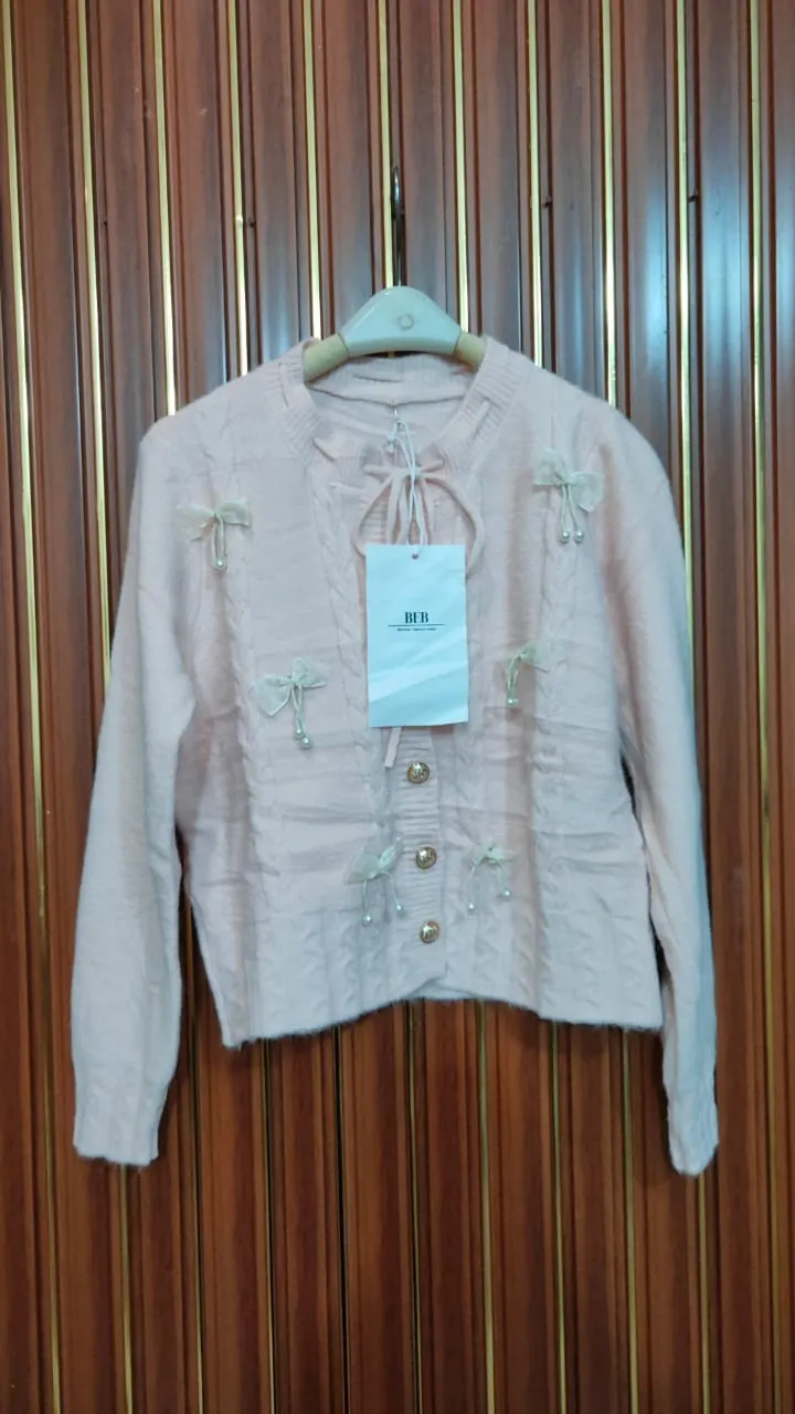 Virlyna Atasan Blouse Rajut Ribbon Wanita Lengan Panjang