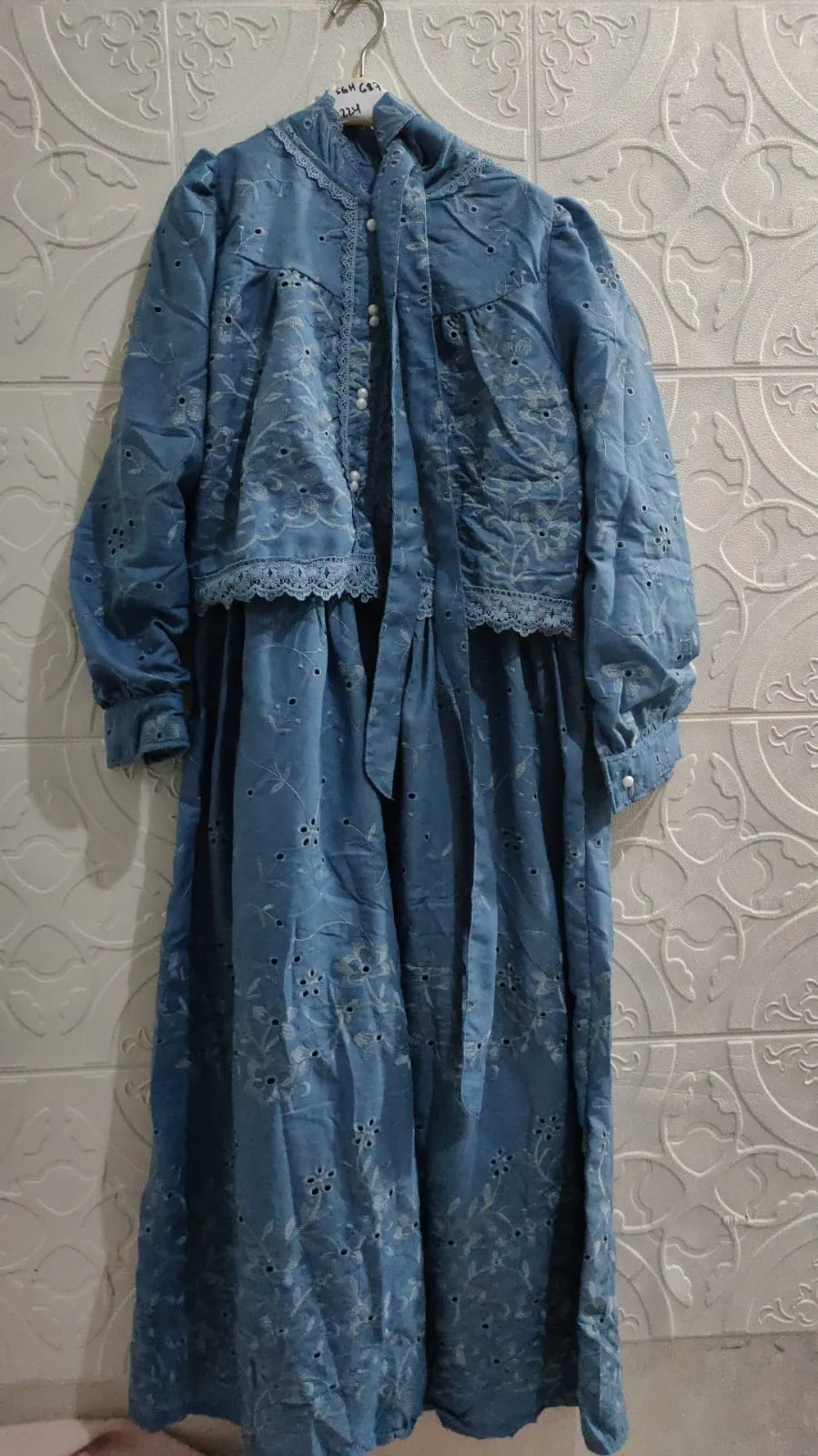 Mawanda Gamis Wanita Muslimah Lengan Panjang Katun Bordir