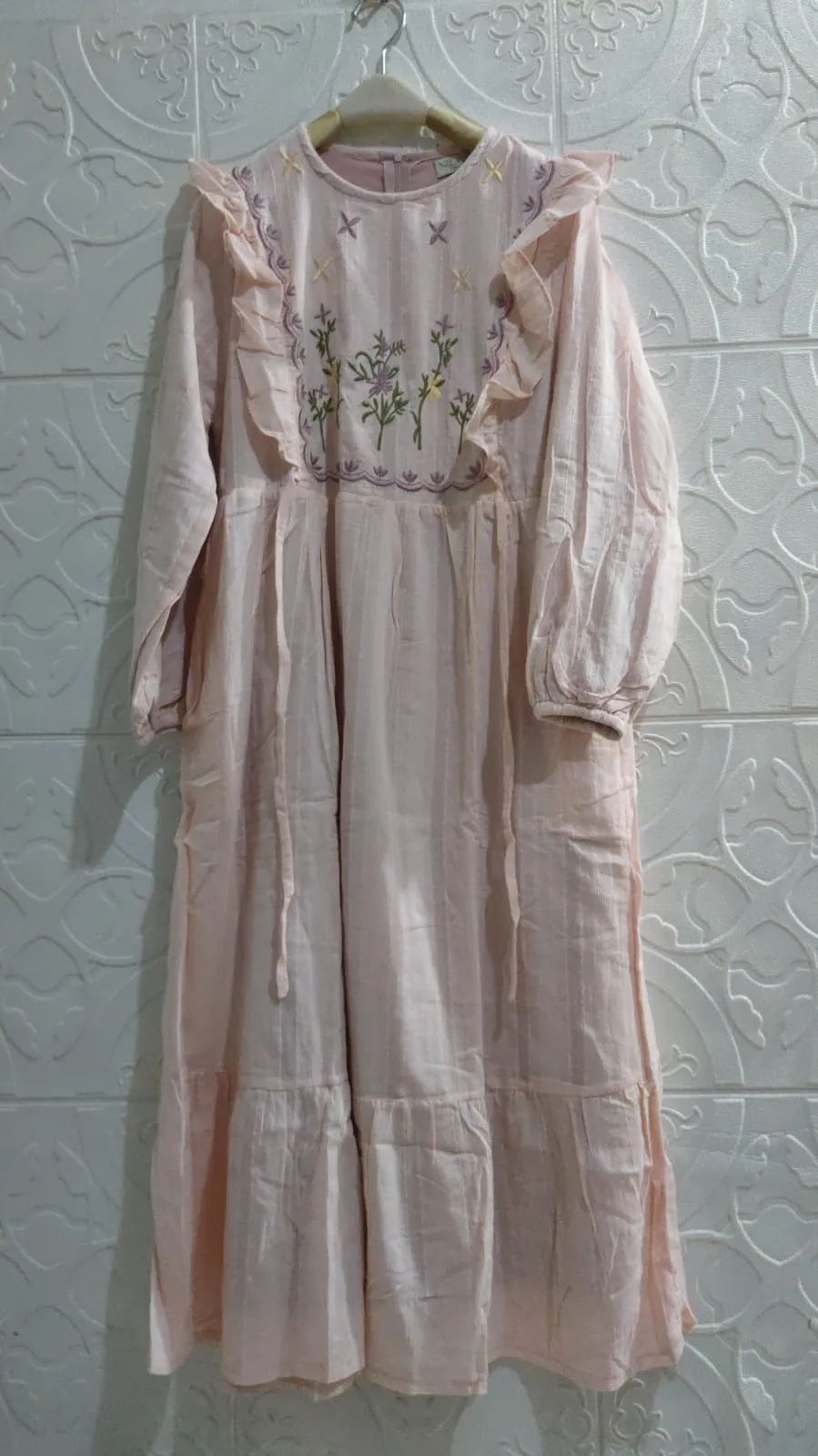 Niwera Gamis Wanita Muslimah Lengan Panjang Motif Katun Bkk