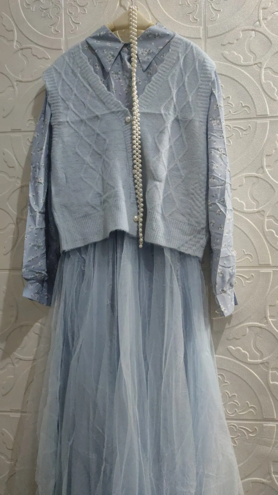 Difarea Gamis Rompi Wanita 2in1 Bordir Brukat Mewah