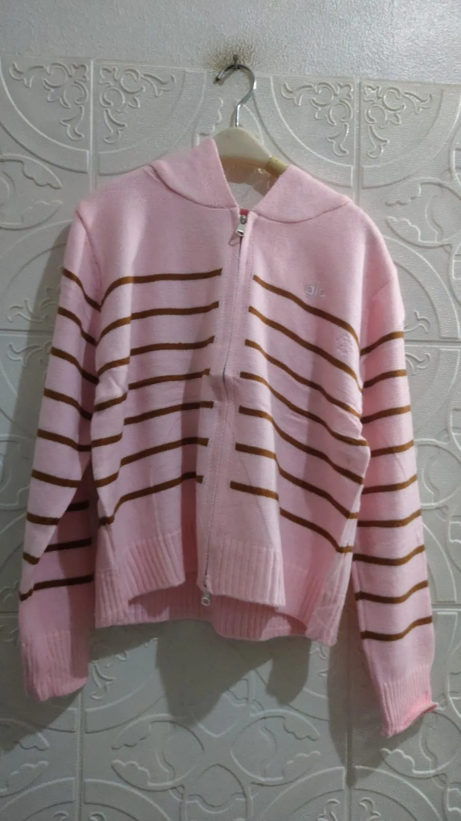 Liosa Jaket Hoodie Wanita Lengan Panjang Korean Style Double Zipper Rajut Bkk