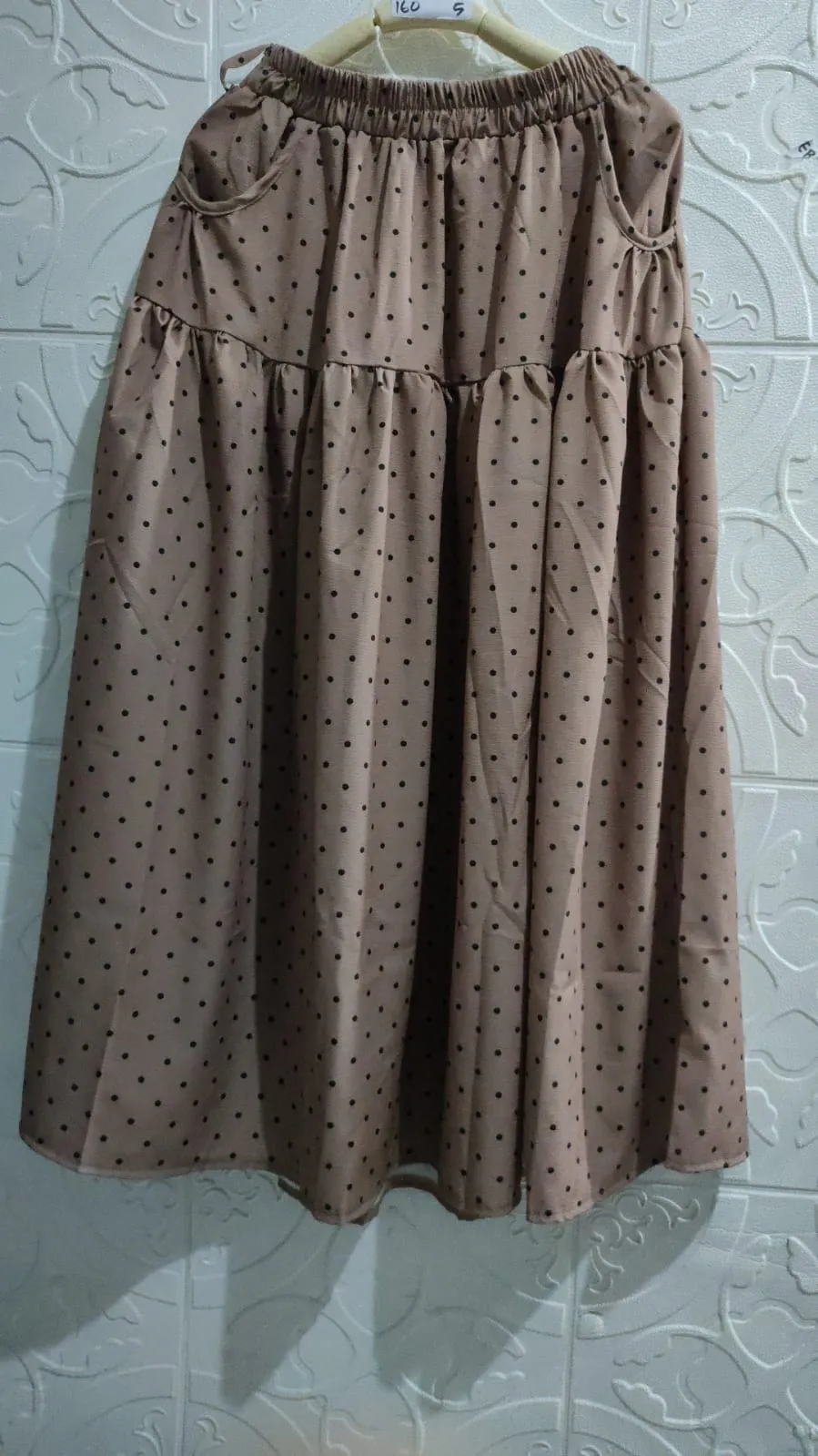 Rahesa Rok Panjang Wanita Pinggang Karet Motif Polka Katun Bkk