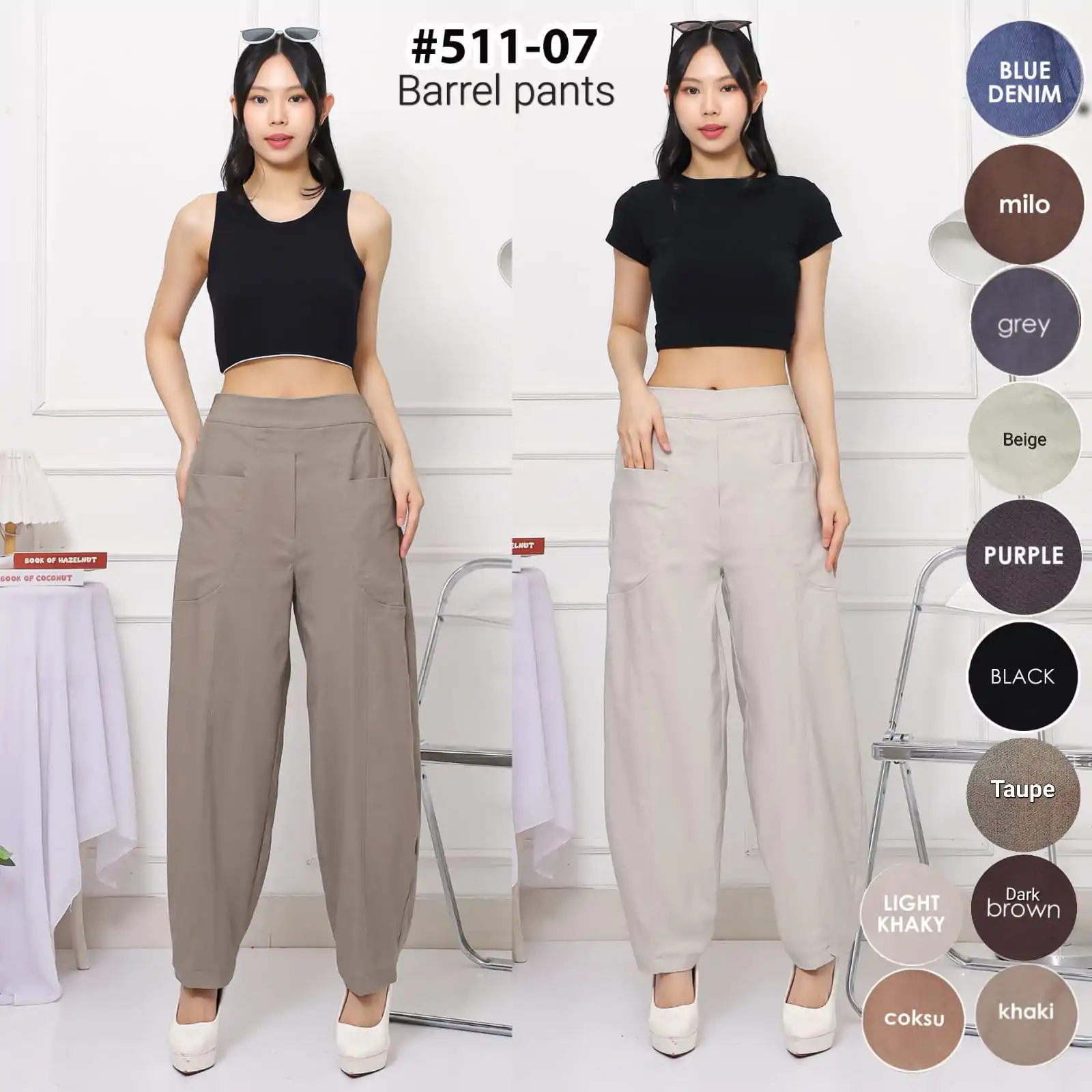 Cikara Cealna Panjang Lose Pants Wanita Pinggang Karet Soft Jeans