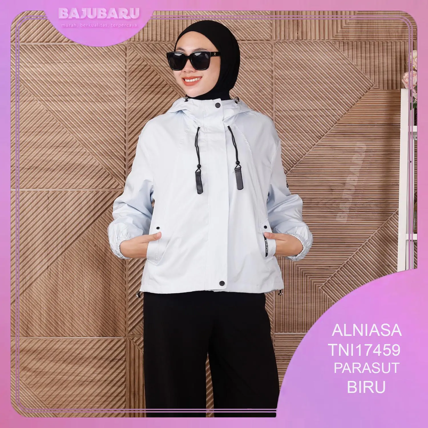 Alniasa Jaket Hoodie Unisex Lengan Panjang Korean Style Parasut