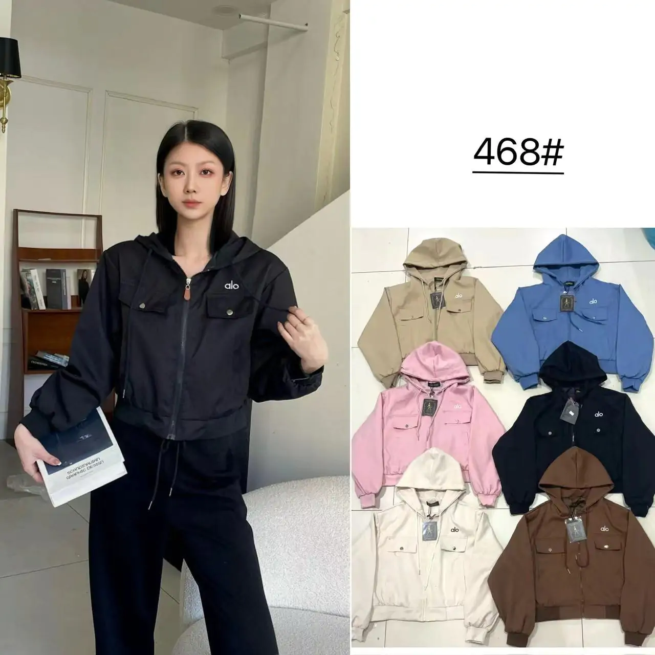 Fifina Jaket Hoodie Unisex Lengan Panjang Korean Style Parasut