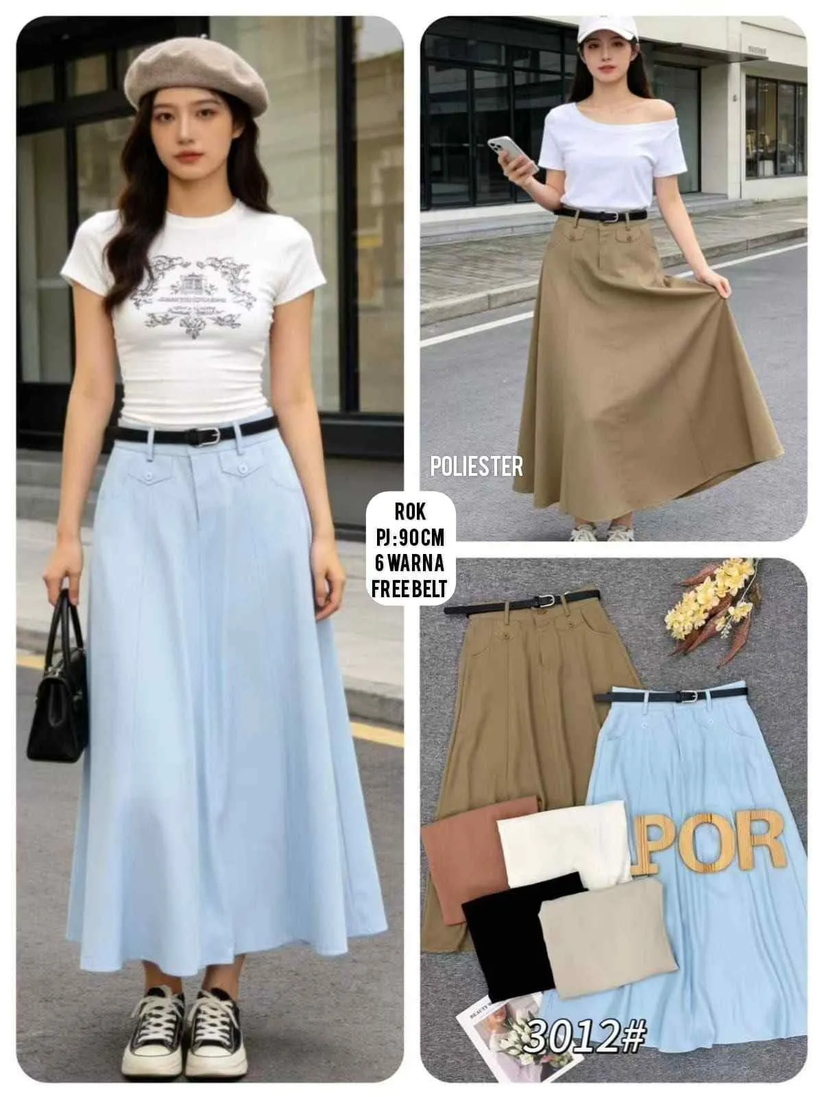 Esania Rok Panjang Wanita Korean Style Katun Bkk