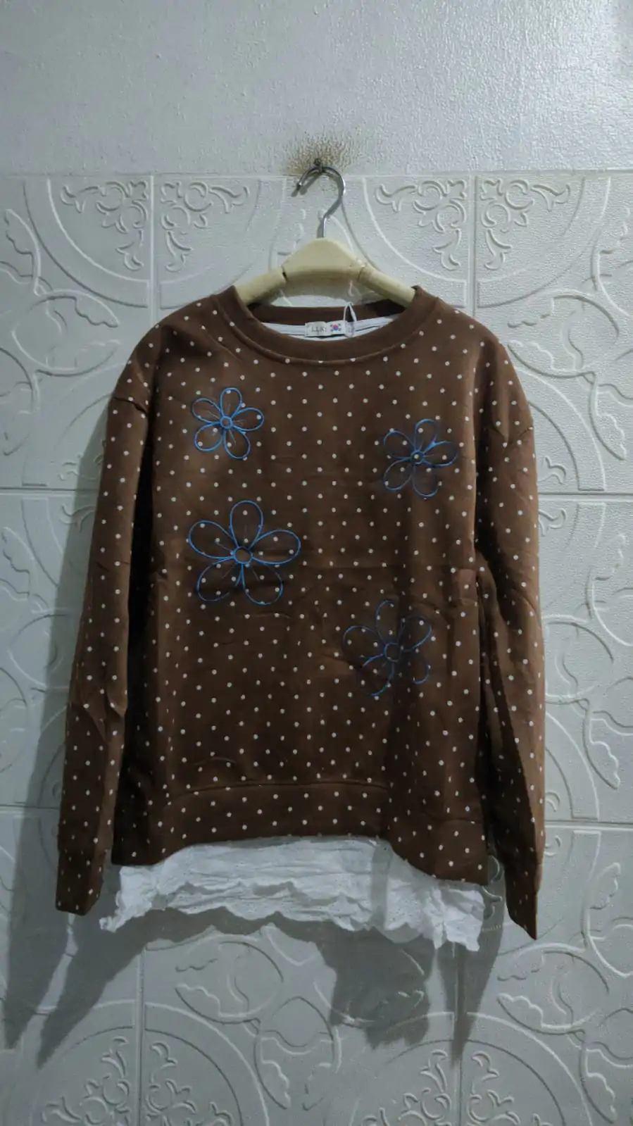 Fafara Atasan Wanita Lengan Panjang Motif Kaos Spandex Tebal