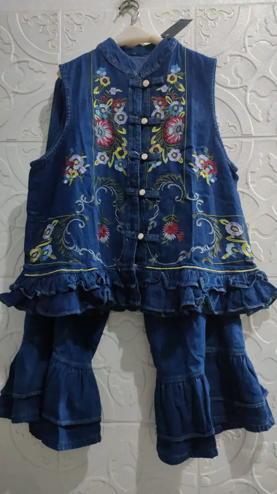 Jasmita Setelan Celana Panjang Wanita Motif Bordir Jeans