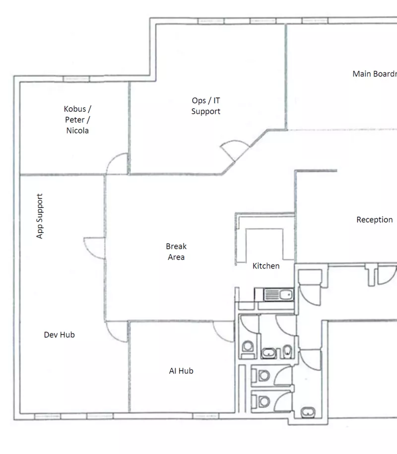 195 m² Office to let in The Forum Office Park, The Forum - Vesta (Block E) (floor plan)