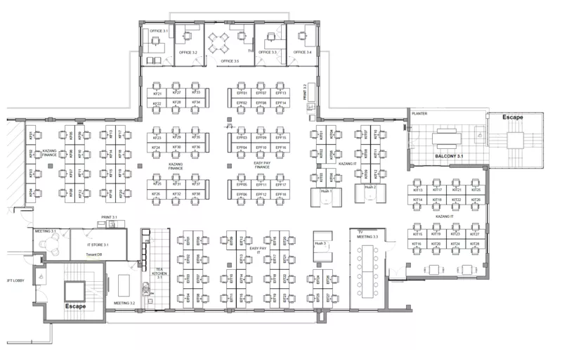 814 m² Office to let in Century City, 5 on Century City Drive (West) (floor plan)