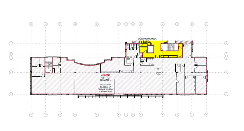 887 m² Office to let in Waterford Place Office Park, No.1 Waterhouse Place (floor plan)