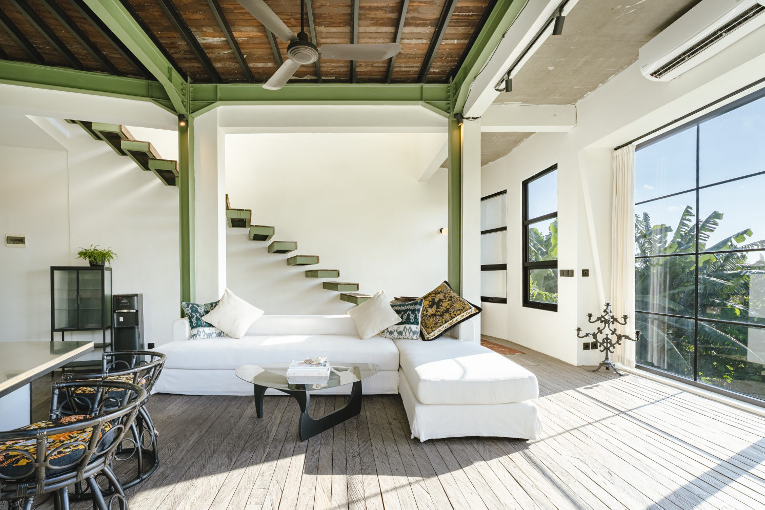 Indo-Industrial 1BR Apartment w/ Shared Pool, Balcony & Rice-Field Views, photo 22