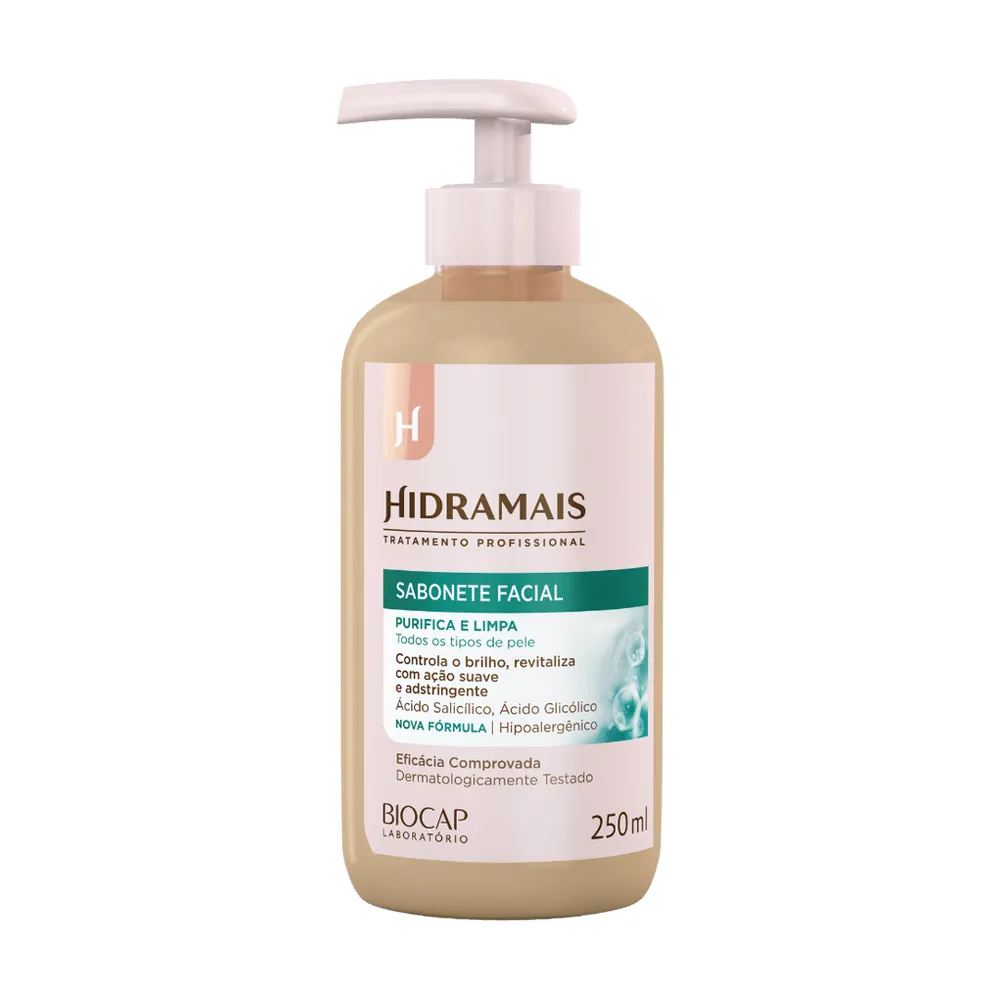SABONETE FACIAL PURIFICA E LIMPA A PELE 250ML HIDRAMAIS