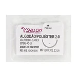 FIO SUTURA ALGODÃO AZUL POLIÉSTER APARELHO DIGESTIVO SHALON (2-0-45CM-AG1/2CIR.CIL2.5)