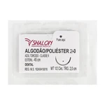 FIO SUTURA ALGODÃO AZUL POLIÉSTER ODONTOLÓGICO SHALON (2-0-45CM-AG1/2CIR.TRG2.0)