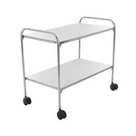 MESA AUXILIAR DE AÇO INOX COM RODÍZIO MOVEISMED (80X80X40CM)