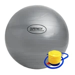BOLA SUÍÇA PARA GINÁSTICA C/ BOMBA INFLÁVEL 250KG SUPERMEDY (65CM-CINZA)