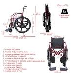 CADEIRA DE RODAS 1012 ASSENTO 45CM VINHO P COURVIN JAGUARIBE