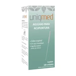 AGULHA PARA ACUPUNTURA AÇO INOX ESTÉRIL 100 UNIDADES UNIQMED
