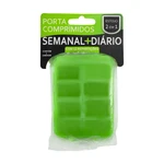 PORTA COMPRIMIDOS SEMANAL E DIÁRIO 12 COMPARTIMENTOS 3B (VERDE)