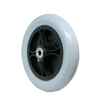 RODA ARO 06 COM ROLAMENTO PRETA COM PNEU LARGO CINZA