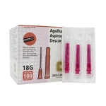 AGULHA PARA ASPIRAÇÃO DE MEDICAMENTOS 100UN DESCARPACK (25MMx1,20MM(18G))
