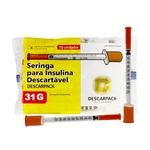 SERINGA DE INSULINA COM AGULHA FIXA 0,5ML 10UN DESCARPACK (6X0,25MM(0,5ML)) SERINGA DE INSULINA COM AGULHA FIXA 0,5ML 10UN DESCARPACK (6X0,25MM(0,5ML))