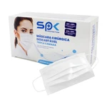 MÁSCARA DESCARTÁVEL TRIPLA COM ELÁSTICO 50 UNIDADES BRANCA SP