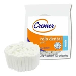 ROLO DENTAL 1 100% ALGODÃO 25GR C/ 100 UN CREMER