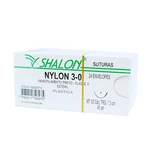 FIO SUTURA NYLON PRETO CUTICULAR TAM 3-0 45CM C/24UN SHALON (3-0-45CM-AG1/2CIR.TRG1.5) FIO SUTURA NYLON PRETO CUTICULAR TAM 3-0 45CM C/24UN SHALON (3-0-45CM-AG1/2CIR.TRG1.5)