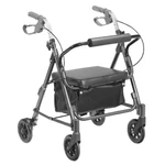 ANDADOR DOBRAVEL EM ALUMÍNIO 4 RODAS COM FREIO FLEX MOBIL