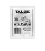 LUVA TOQUE PLASTICA TRANSPARENTE COM 100 UNIDADES TALGE